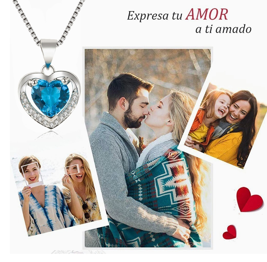 Foto 2 | Cadena con Dije de Corazón 925 Plata y Cristal Morado
