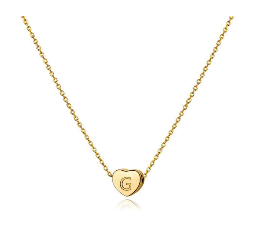 Cadena para Mujer Inicial Letra G Corazón Chapado Oro 18k