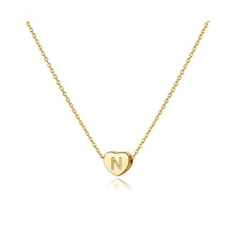 Foto 1 | Cadena para Mujer Inicial Letra N Corazón Chapado En Oro 18k