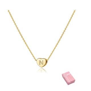 Foto 2 | Cadena para Mujer Inicial Letra N Corazón Chapado En Oro 18k