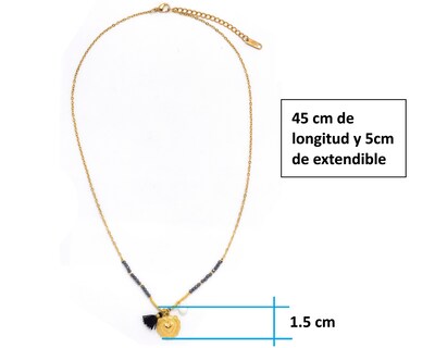 Foto 5 | Gargantilla Corazón Colgante 45cm Acero Inoxidable Tono Dorado