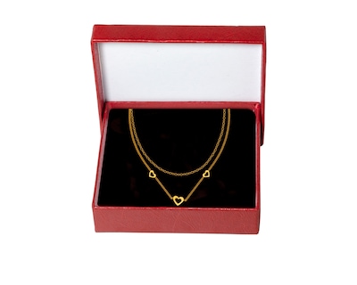 Foto 5 | Gargantilla Corazones Doble Cadena 45cm Acero Inoxidable Tono Dorado CH19