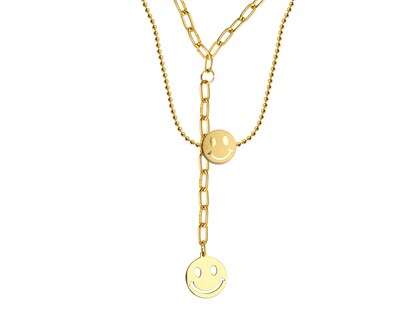 Foto 1 | Gargantilla Carita Feliz 45cm Acero Inoxidable Tono Dorado CH20