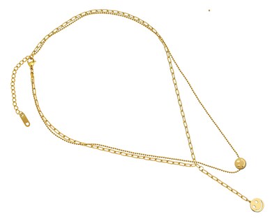 Foto 2 | Gargantilla Carita Feliz 45cm Acero Inoxidable Tono Dorado CH20