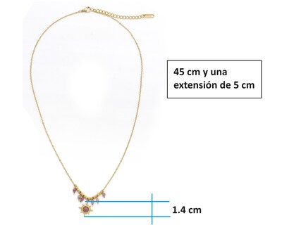 Foto 5 | Gargantilla Sol Color Coral 45cm Acero Inoxidable Tono Dorado CH25
