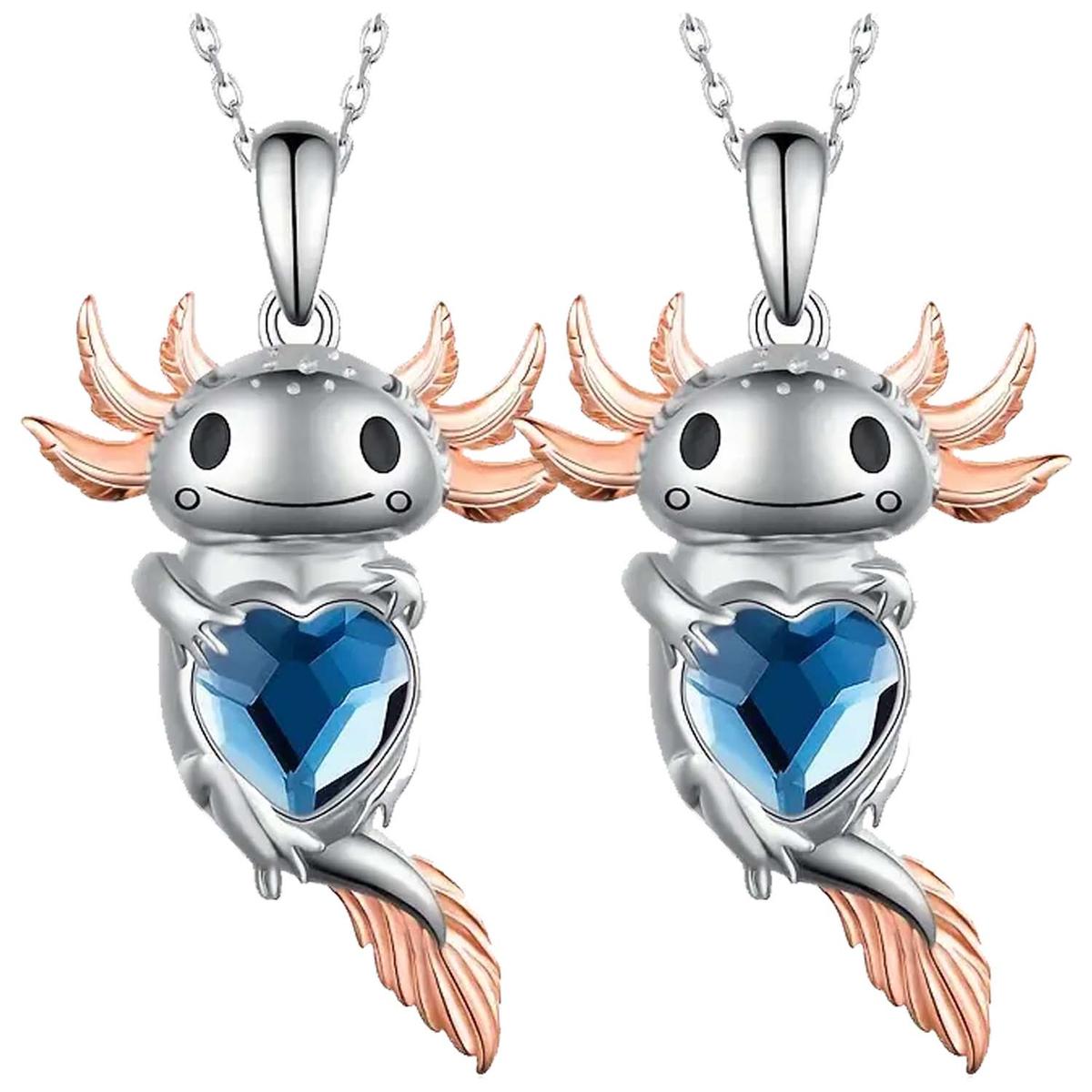 Foto 2 | Collares con Dije de Axolotl High Monaco Mxkca-002 Plateadas 2 Piezas