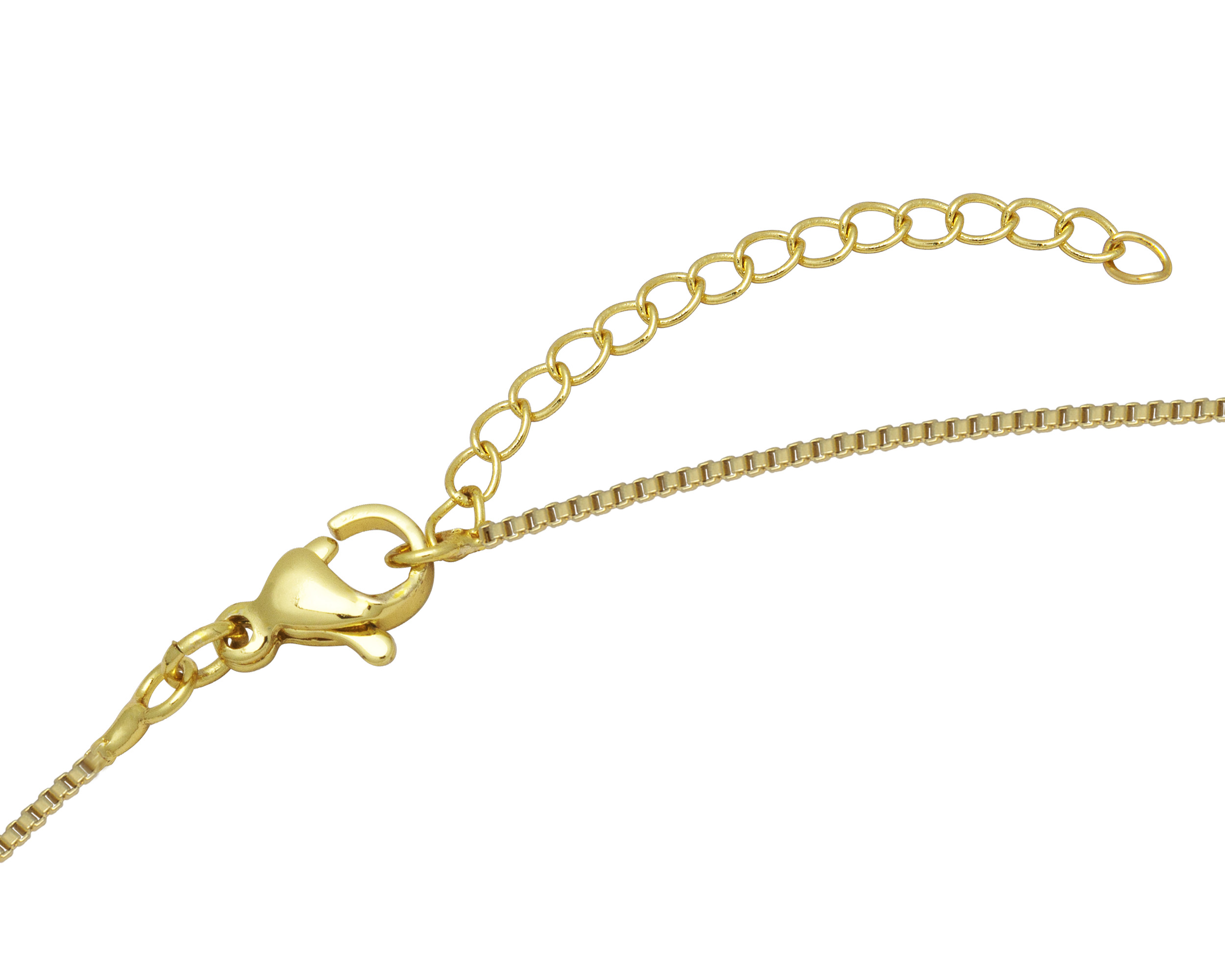 Foto 5 pulgar | Gargantilla de Cruz Tono Azul Horoz Ch62 42 cm Chapa de oro 18k