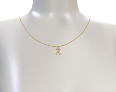 Foto 4 | Gargantilla Cruz Circonias Horoz Ch68 42 cm Chapa de Oro de 18k