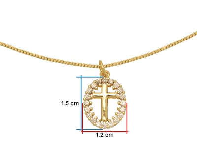 Foto 6 | Gargantilla Cruz Circonias Horoz Ch68 42 cm Chapa de Oro de 18k