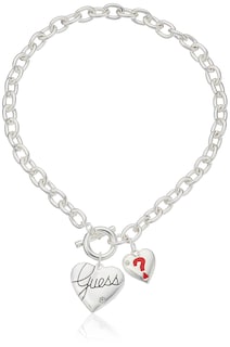 Foto 2 | Collar Guess Basic con Logo Plateado en Forma de Corazón - Venta Internacional