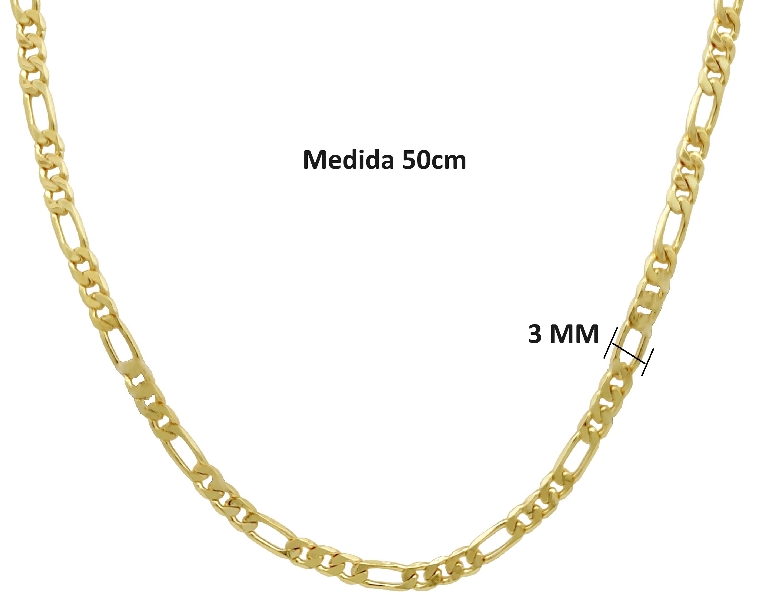 Foto 5 | Cadena 3x1 50cm Chapa de Oro 18k Horoz CH74