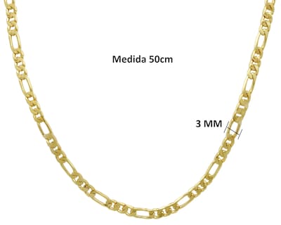 Foto 5 | Cadena 3x1 50cm Chapa de Oro 18k Horoz CH74