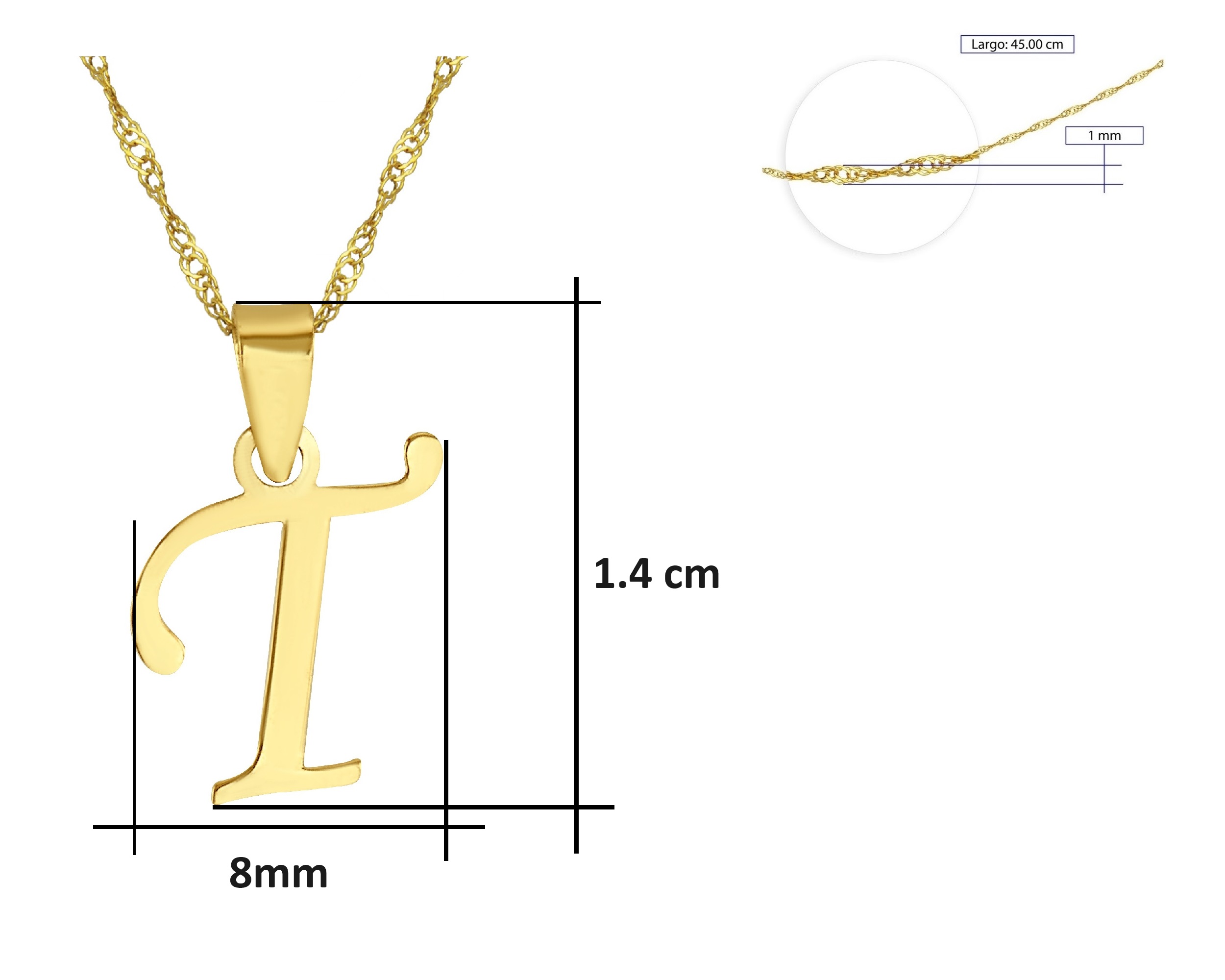 Foto 7 pulgar | Gargantilla Personalizada con Letra ''T'' en Oro 10 k