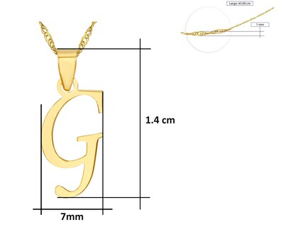 Foto 6 | Gargantilla Inicial Lisa ''g'' 45cm Horoz 10k C1704
