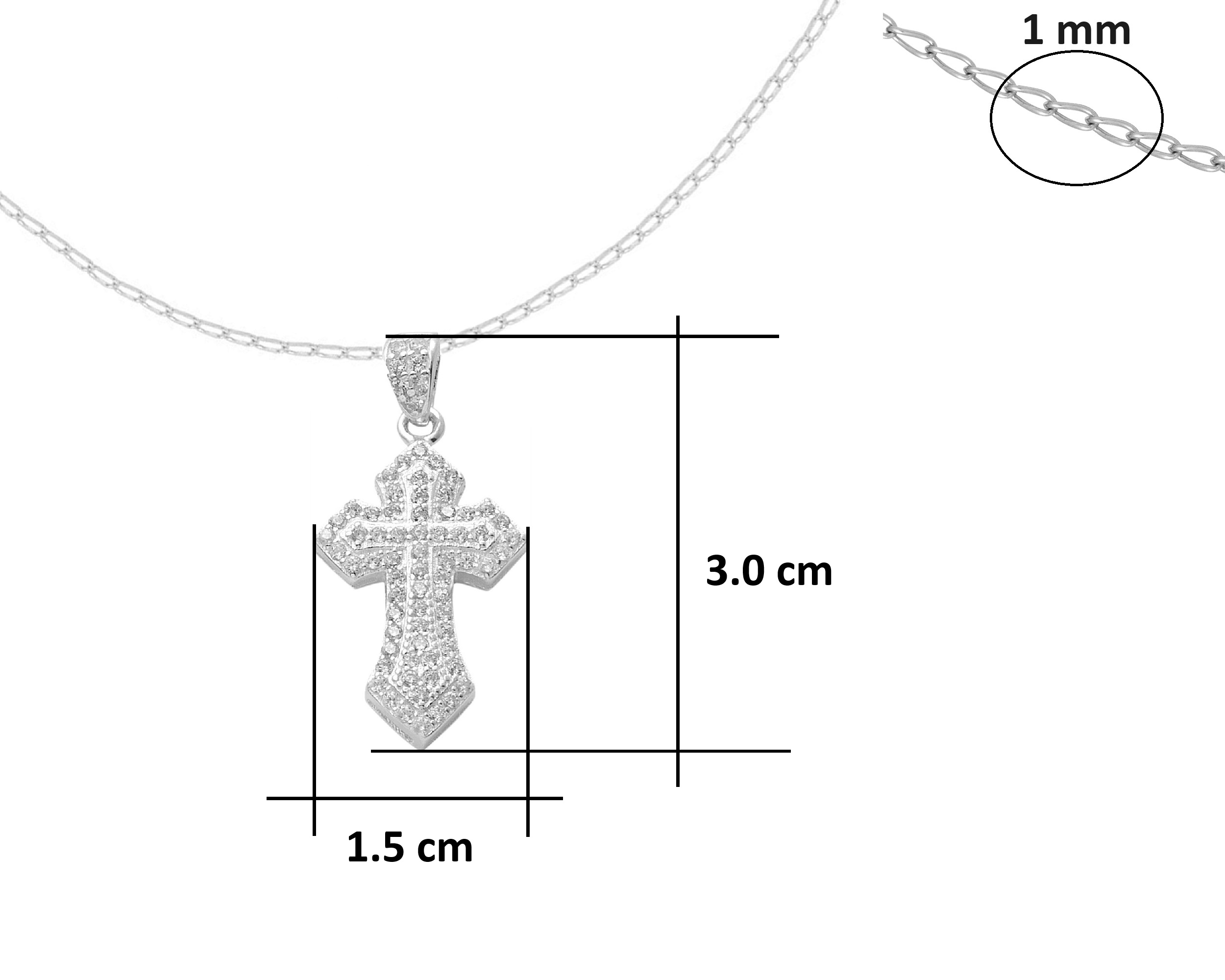 Foto 5 | Gargantilla Cruz Circonias 45cm Horoz Plata .925 Cp1464