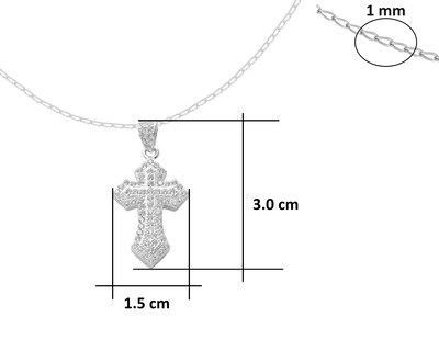 Foto 5 | Gargantilla Cruz Circonias 45cm Horoz Plata .925 Cp1464