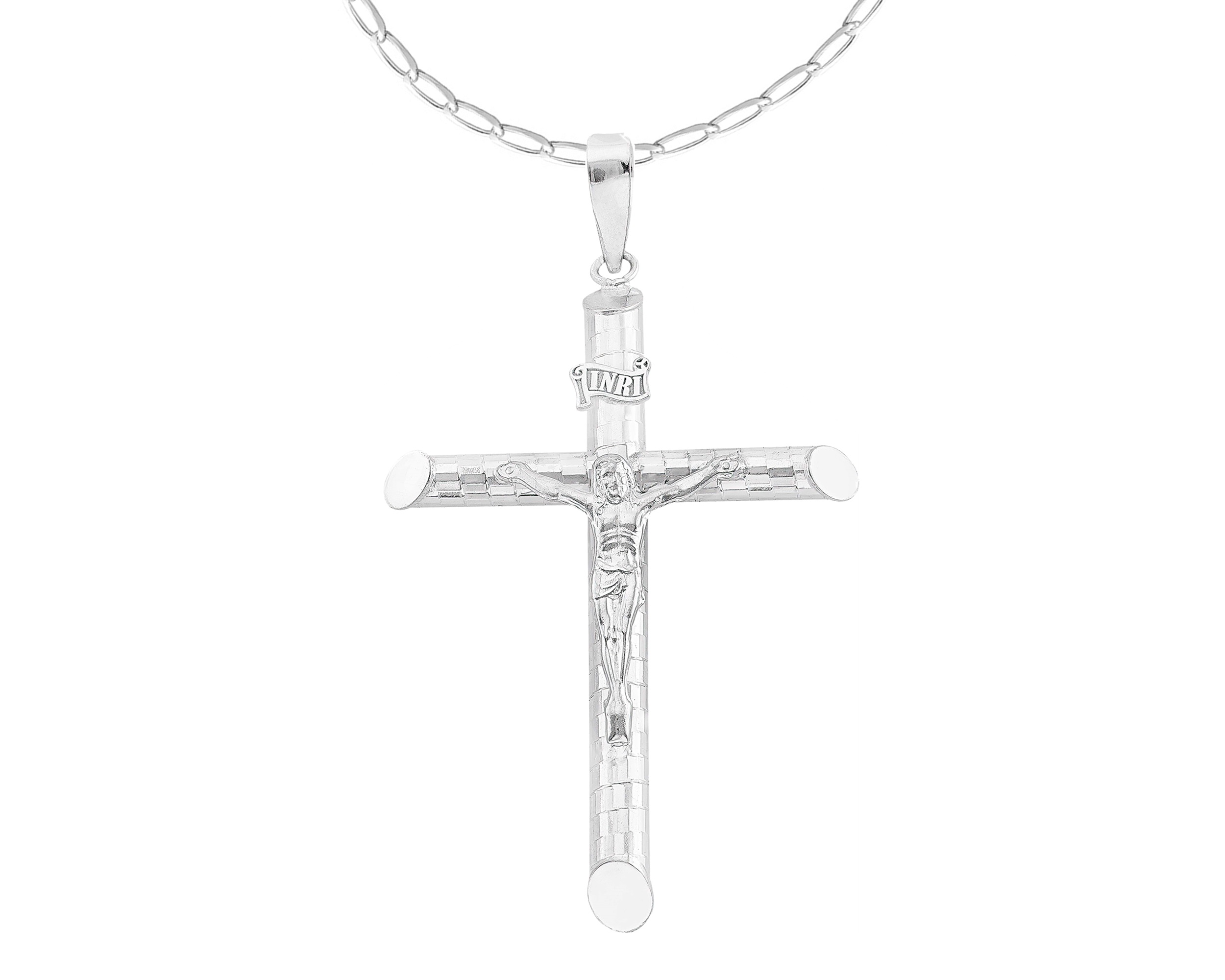 Gargantilla Cristo Grande 50cm Horoz Plata .925 Cp1478