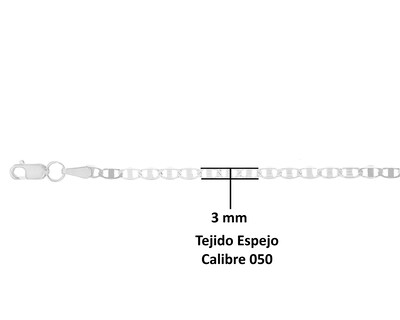 Foto 4 | Cadena Marinera Espejo 45cm Horoz Plata .925 Cp697