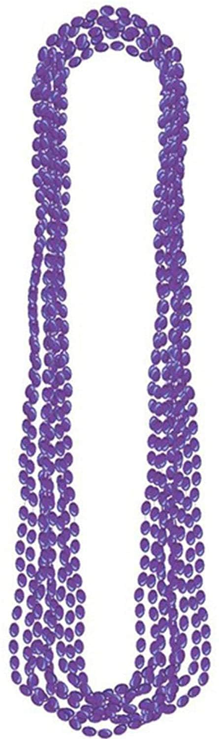 Foto 2 | Collares De Abalorios Amscan, Color Morado Metalizado, 30 Cm, Paquete De 8 - Venta Internacional.