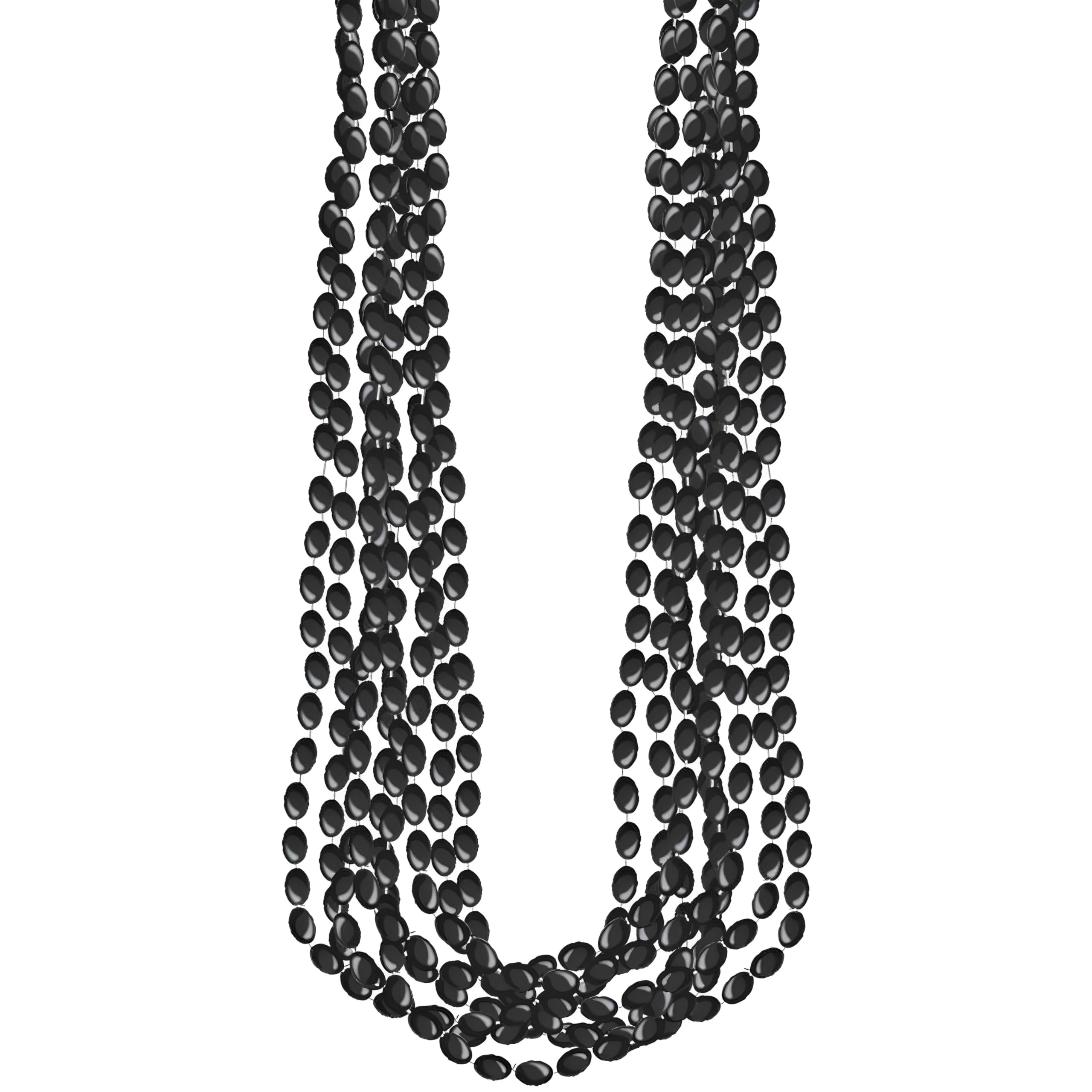 Collares Amscan Con Cuentas Metálicas Negras De 30 Cm, Paquete De 8 - Venta Internacional.