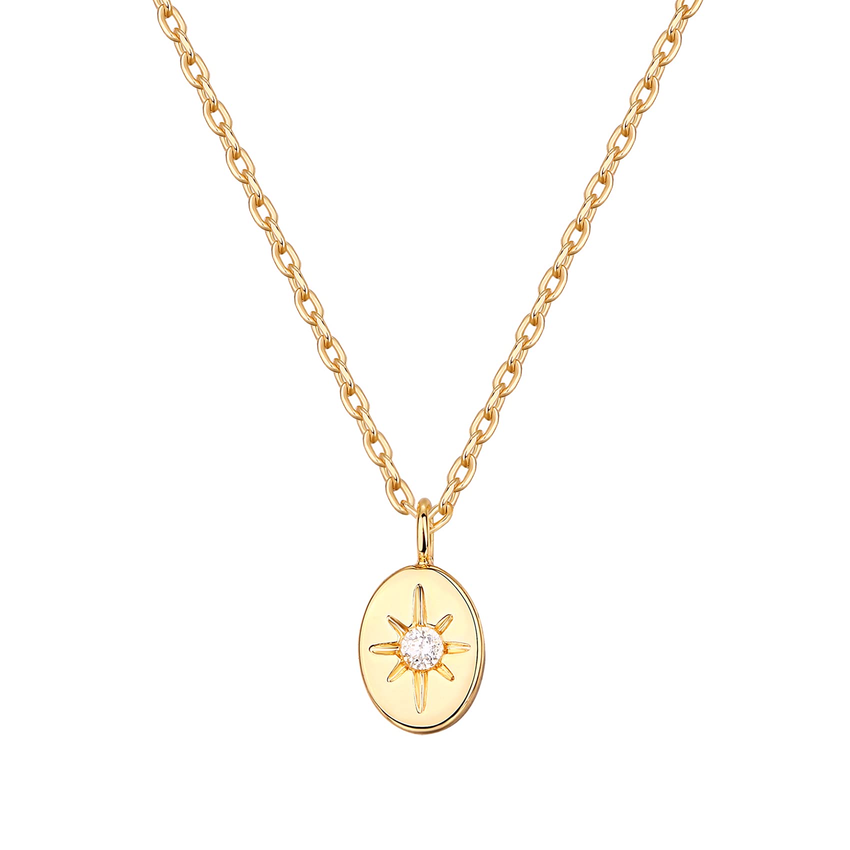 Foto 1 | Collar Pavoi Charm North Star de Plata de Ley Chapada en Oro de 14 Quilates - Venta Internacional