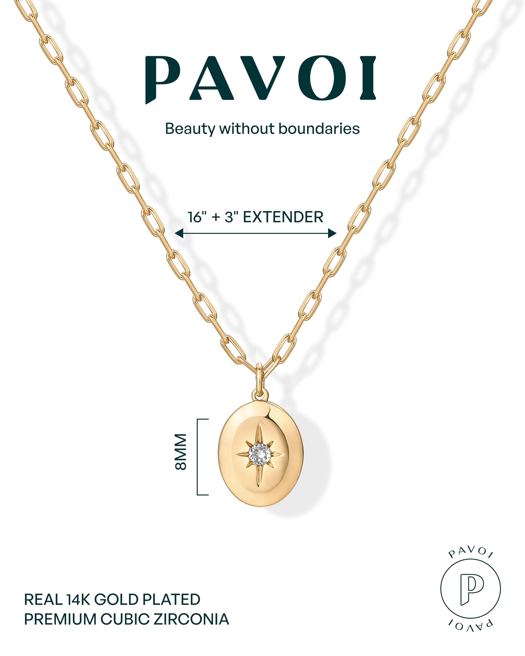 Foto 4 pulgar | Collar Pavoi Charm North Star de Plata de Ley Chapada en Oro de 14 Quilates - Venta Internacional
