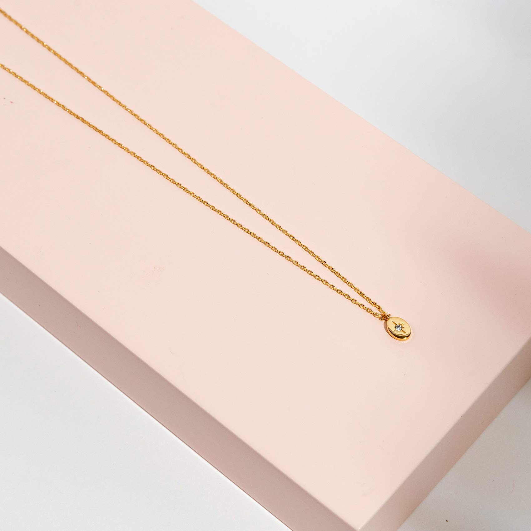 Foto 5 pulgar | Collar Pavoi Charm North Star de Plata de Ley Chapada en Oro de 14 Quilates - Venta Internacional