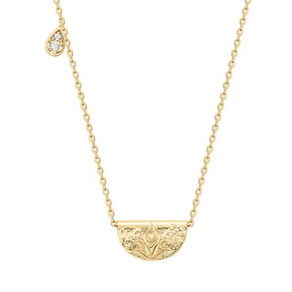 Foto 1 | Colgante con Forma de Moneda Grabada Pavoi Chapado en Oro Amarillo de 14 Quilates - Venta Internacional