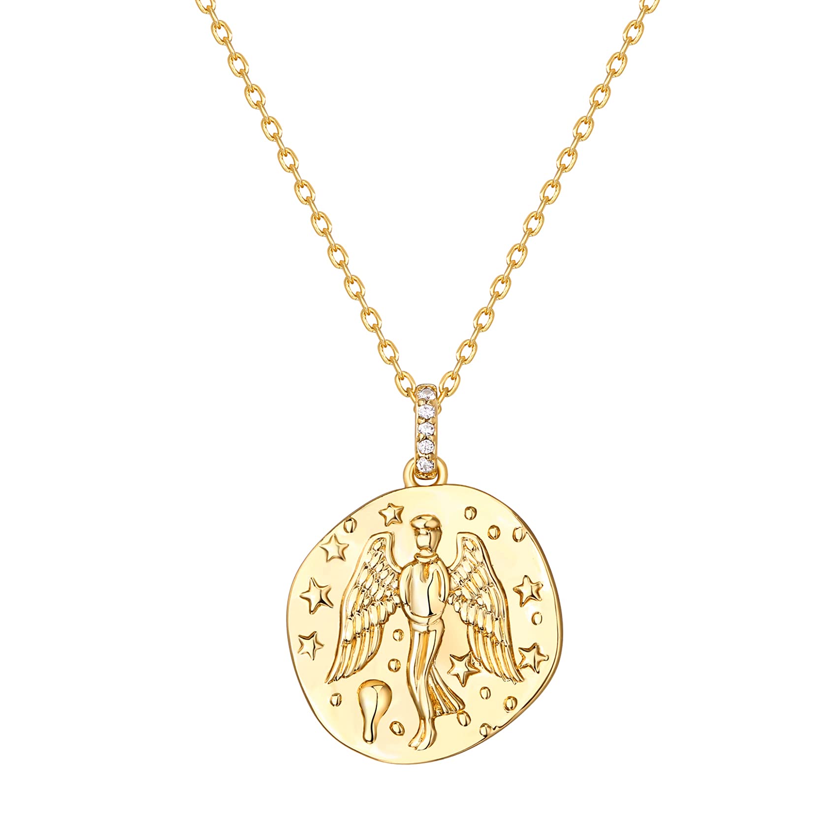 Colgante Pavoi con Forma de Moneda Grabada Chapada en Oro de 14 Quilates - Venta Internacional