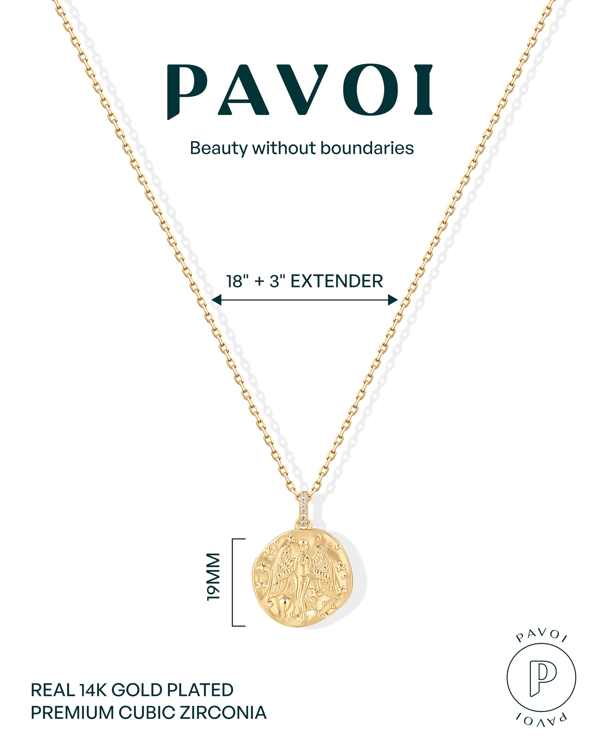 Foto 4 pulgar | Colgante Pavoi con Forma de Moneda Grabada Chapada en Oro de 14 Quilates - Venta Internacional