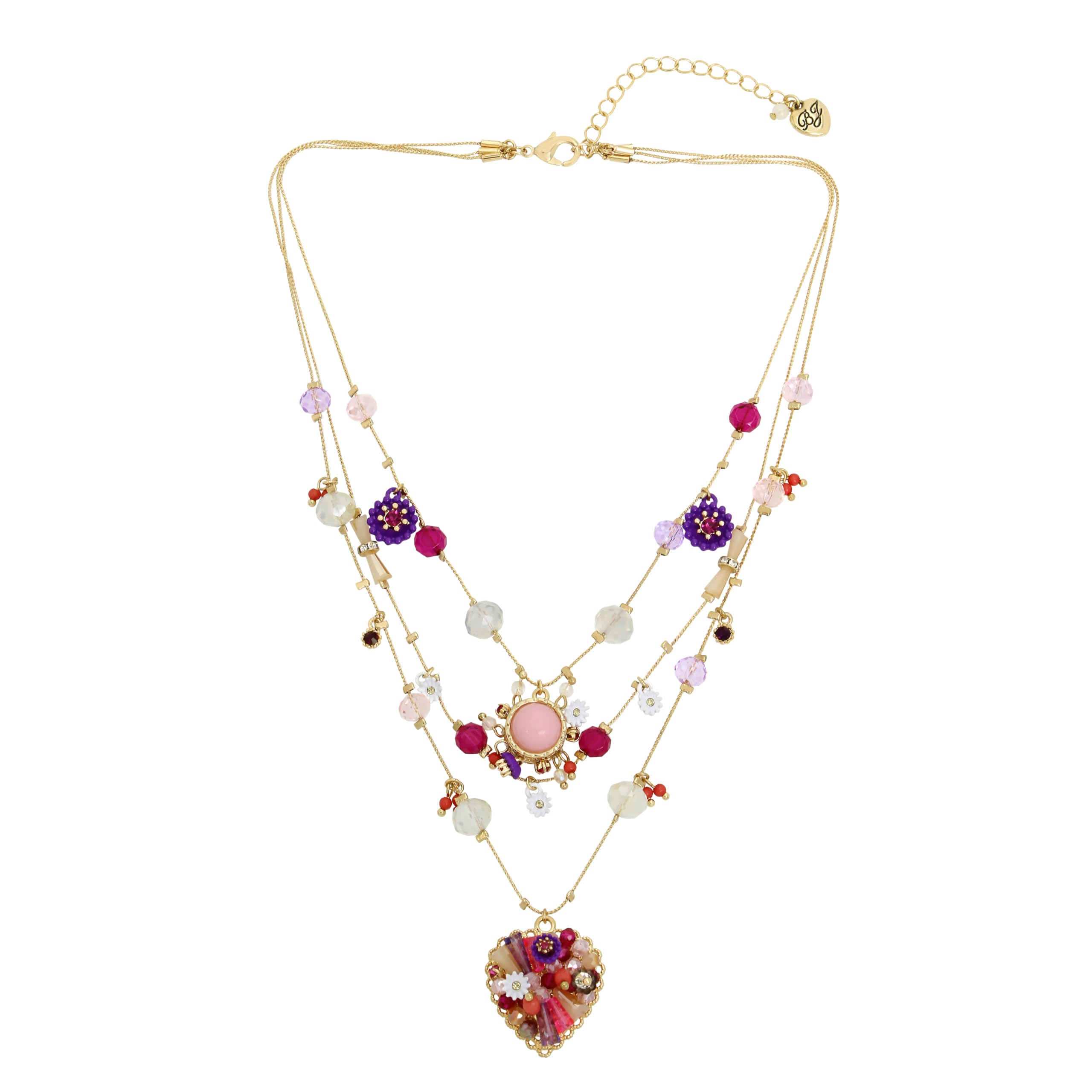 Collar De Abalorios Tejidos En Forma De Corazón De Betsey Johnson Para Mujer - Venta Internacional.