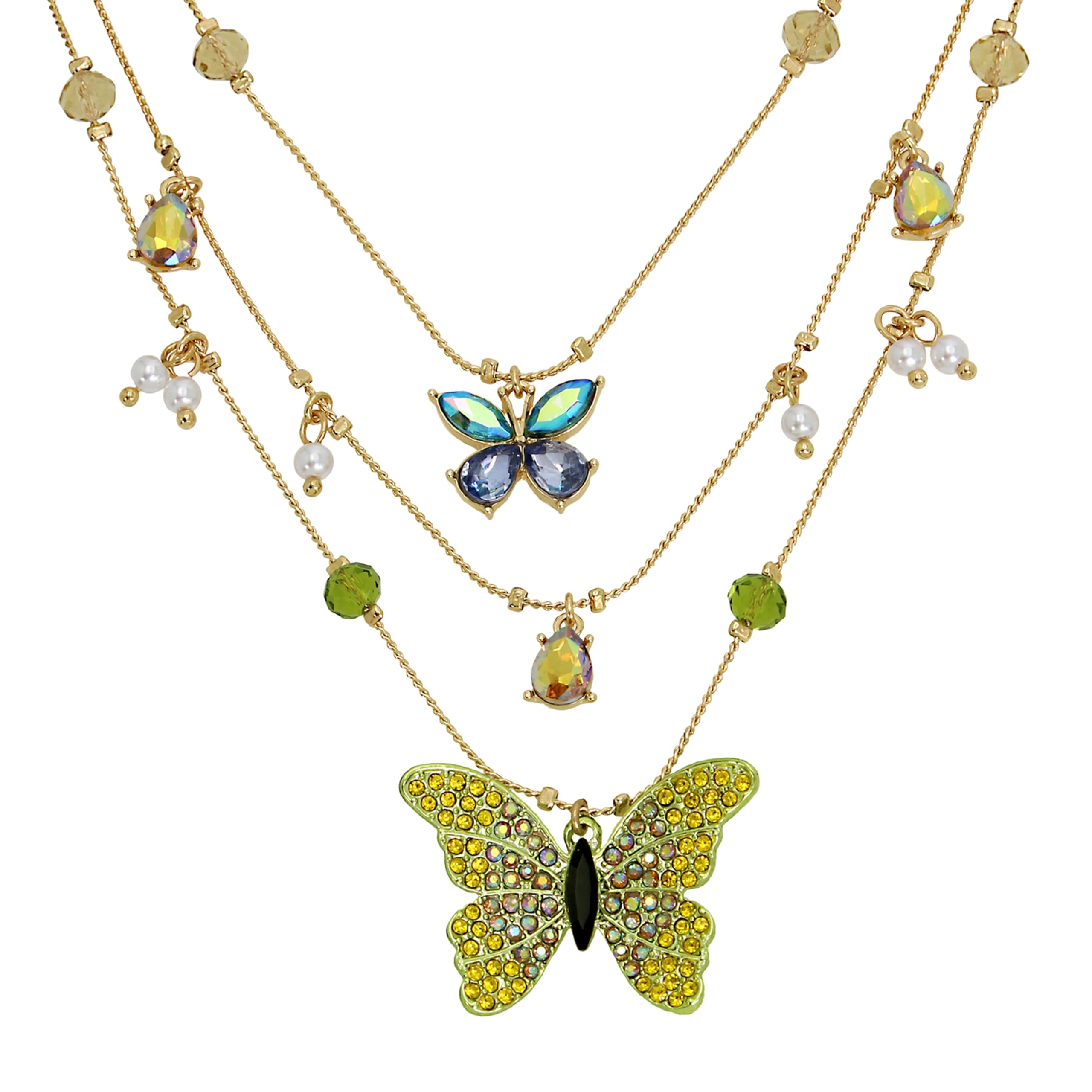 Foto 2 | Collar Betsey Johnson Con Capas De Mariposas Para Mujer - Venta Internacional.