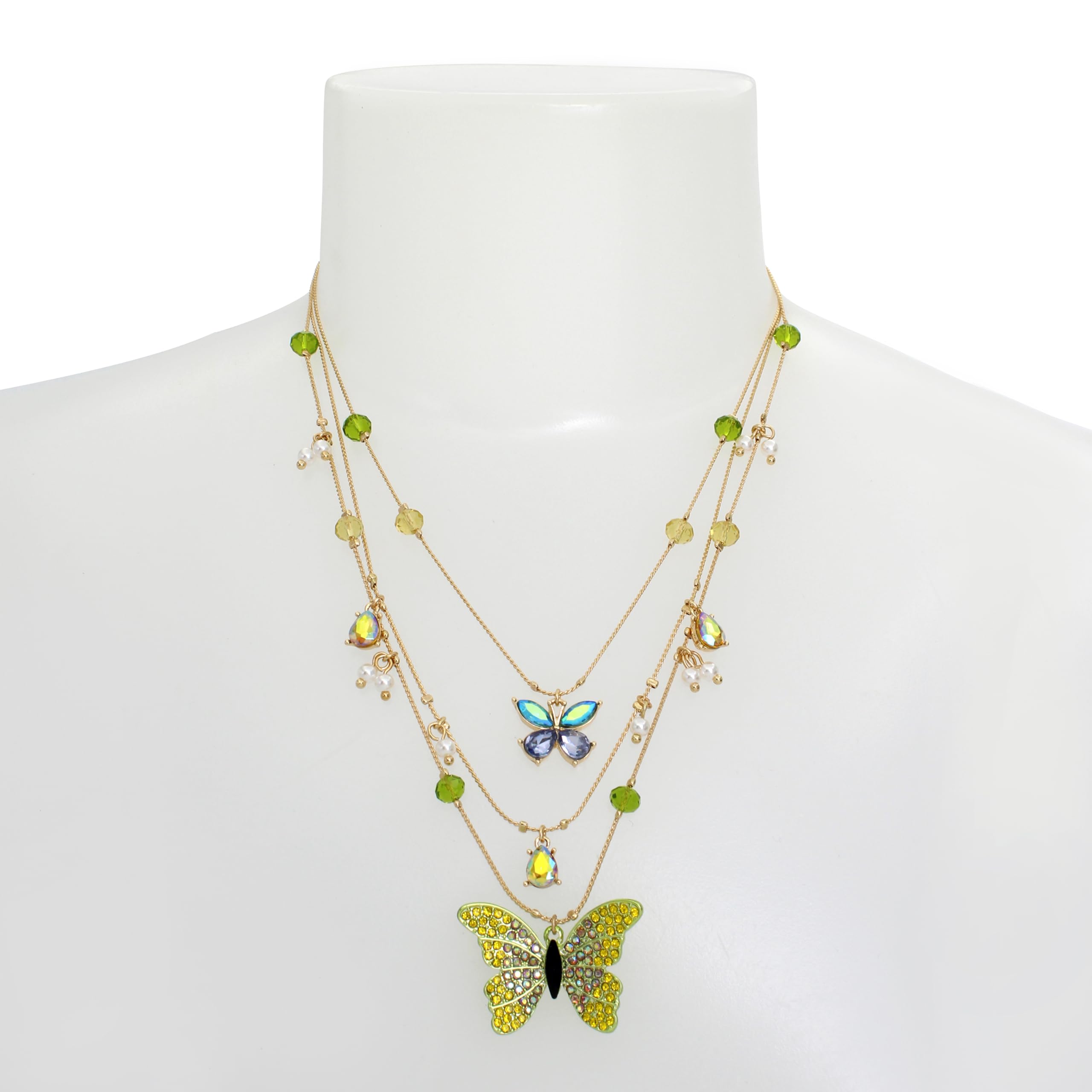 Foto 3 | Collar Betsey Johnson Con Capas De Mariposas Para Mujer - Venta Internacional.