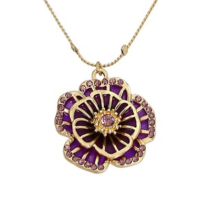 Foto 5 | Collar De Abalorios Con Forma De Flor De Betsey Johnson En Capas De Metal Morado - Venta Internacional.