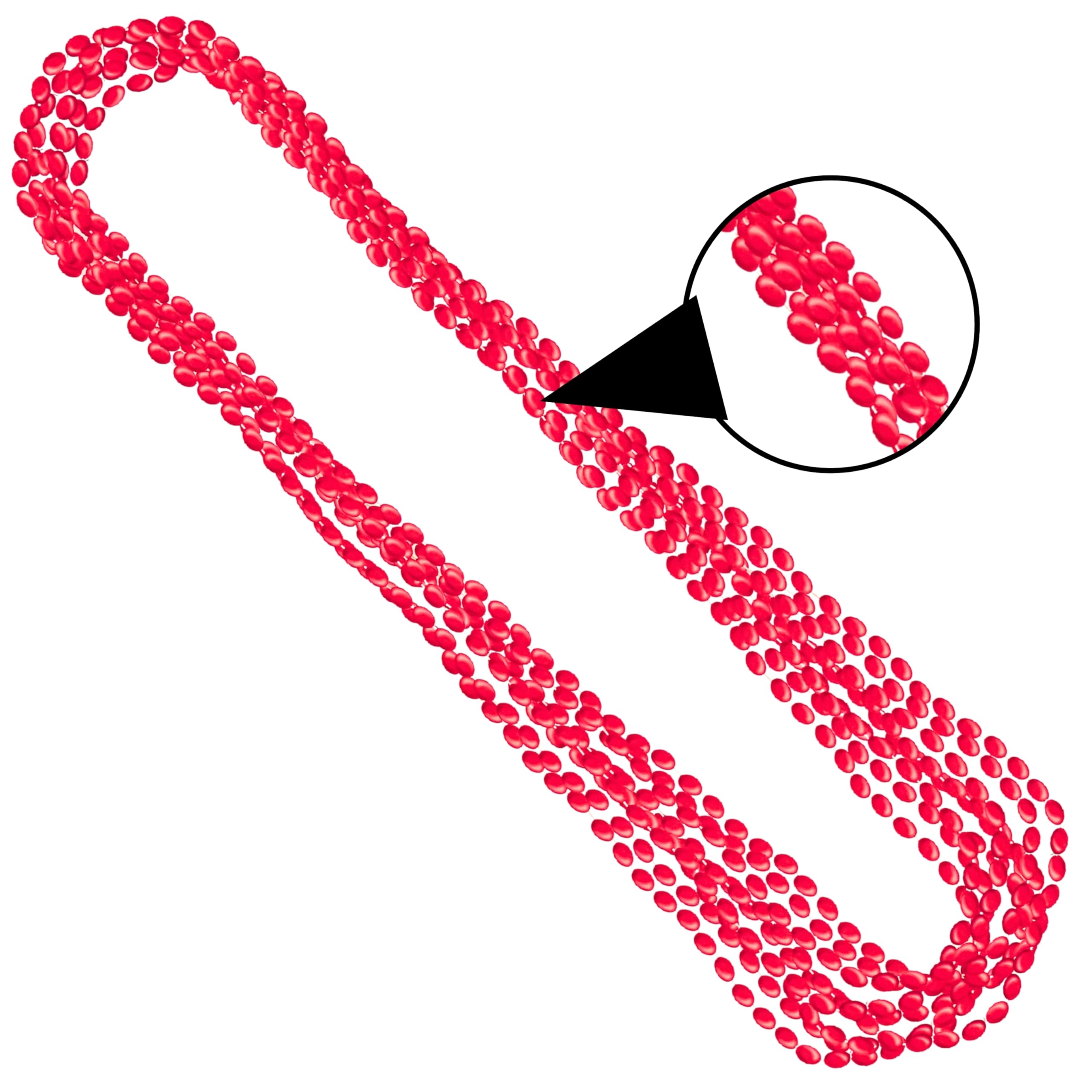 Foto 3 pulgar | Collares Amscan Con Cuentas Metálicas Rojas De 30 Cm (paquete De 8) - Venta Internacional.