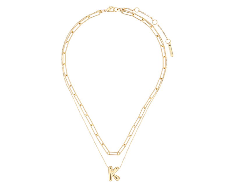 Foto 2 pulgar | Collar Nine West 19n01238 Color Dorado Letra K