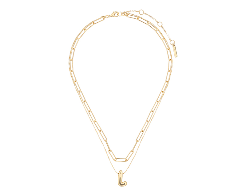 Foto 2 pulgar | Collar Nine West 19n01239 Color Dorado Letra L