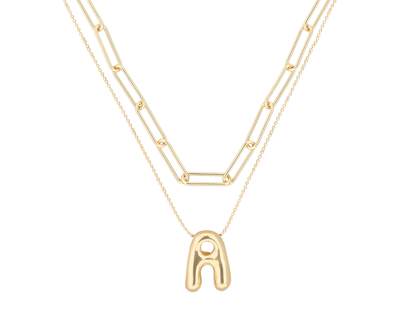Foto 3 pulgar | Collar Nine West 19n01233 Color Dorado Letra A