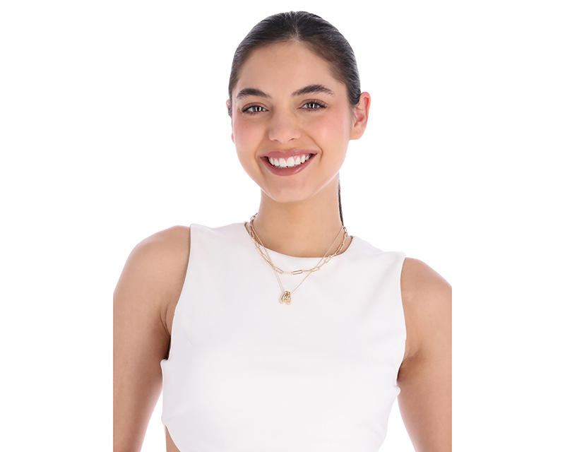 Foto 4 pulgar | Collar Nine West 19n01233 Color Dorado Letra A