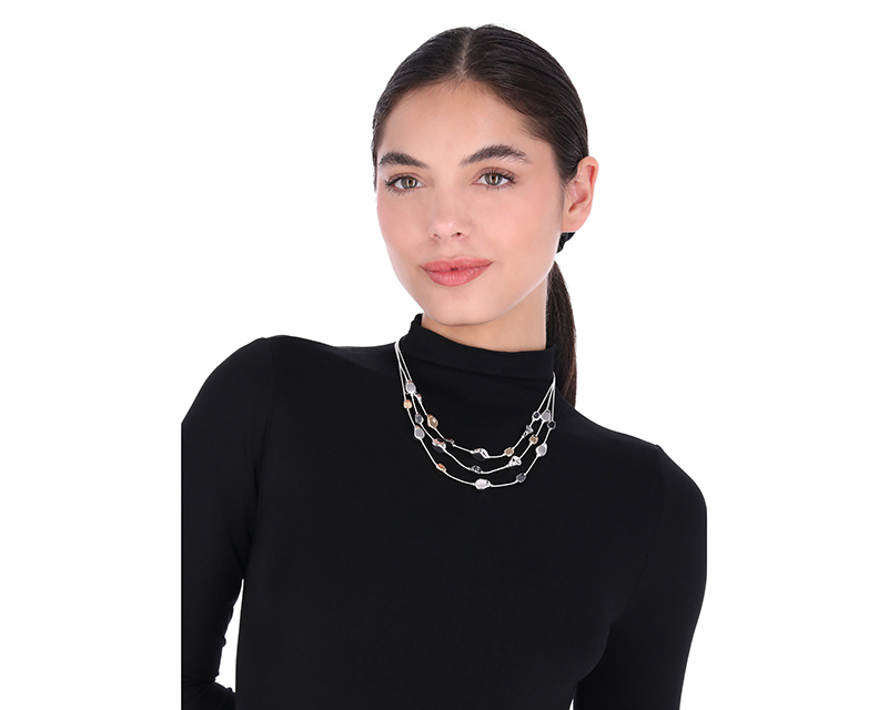 Foto 4 pulgar | Collar Nine West Nw19n01132 Color Plateado Irregular
