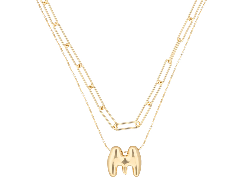 Foto 3 pulgar | Collar Nine West 19n01240 Color Dorado Letra M
