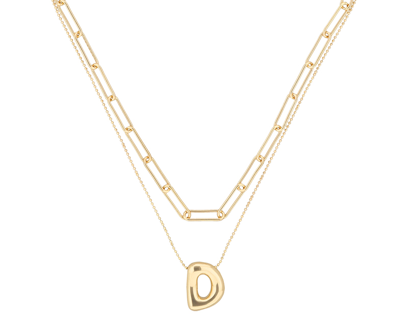 Foto 3 pulgar | Collar Nine West 19n01235 Color Dorado Letra D
