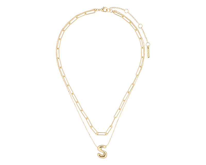 Foto 2 pulgar | Collar Nine West 19n01241 Color Dorado Letra S