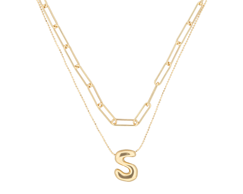 Foto 3 pulgar | Collar Nine West 19n01241 Color Dorado Letra S