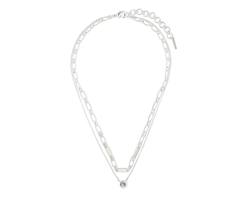 Foto 2 pulgar | Collar Nine West Plateado 2 Niveles