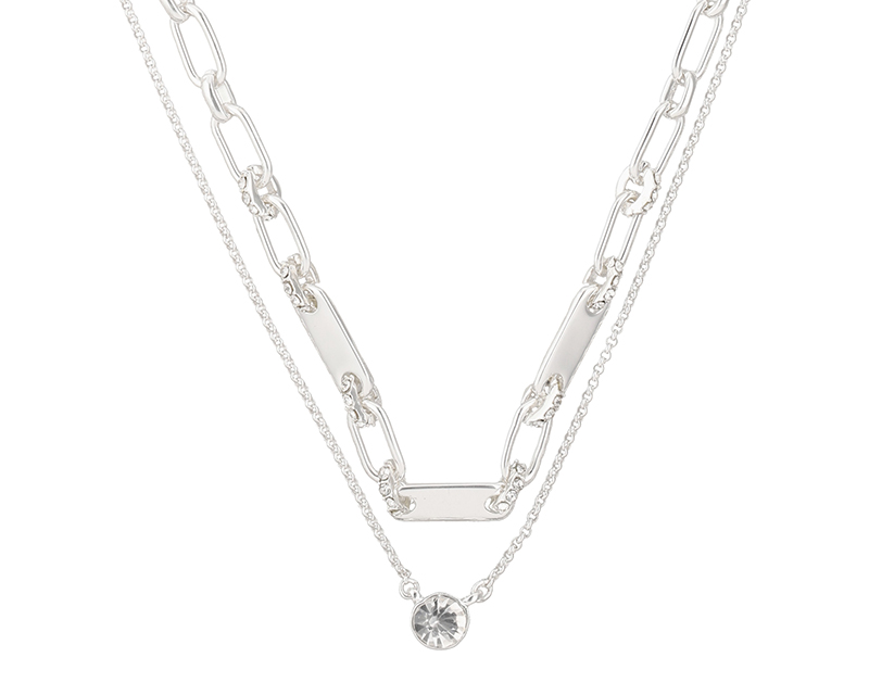 Foto 3 pulgar | Collar Nine West Plateado 2 Niveles
