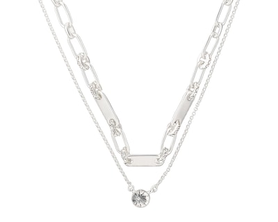 Foto 2 | Collar Nine West Plateado 2 Niveles