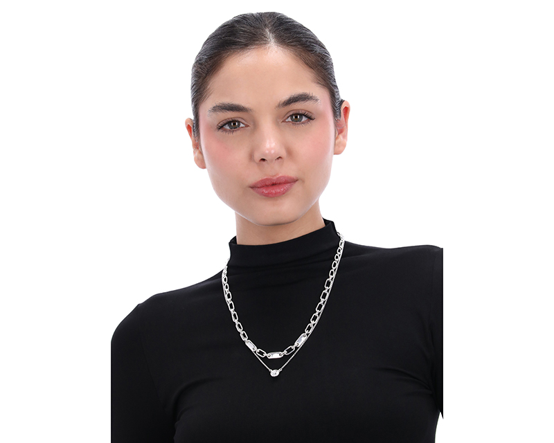 Foto 4 pulgar | Collar Nine West Plateado 2 Niveles