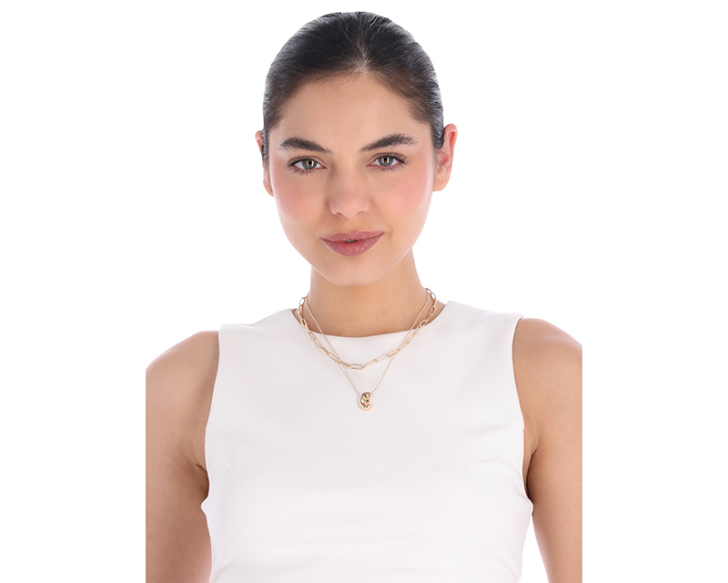 Foto 4 pulgar | Collar Nine West Dorado Letra E
