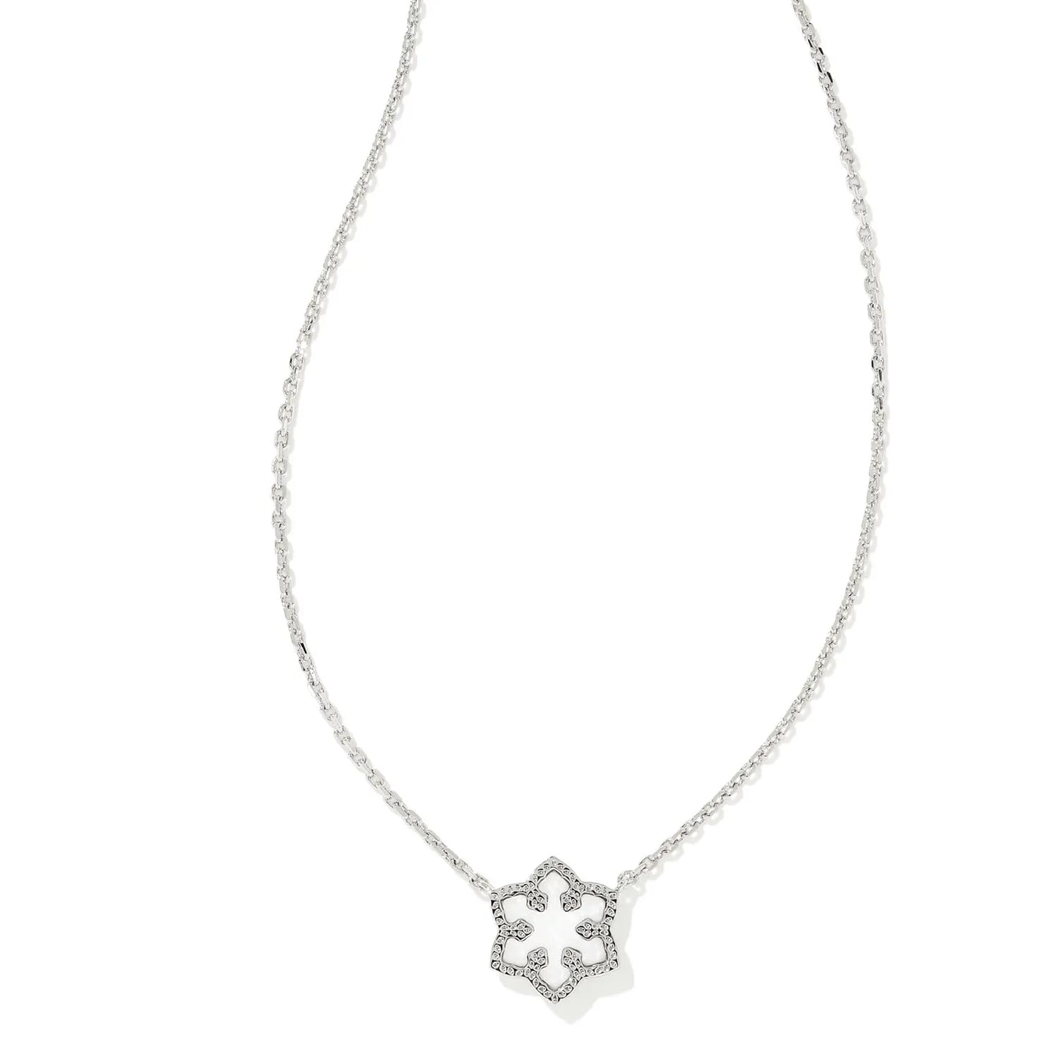 Foto 2 pulgar | Collar Kendra Scott Con Colgante En Forma De Copo De Nieve Chapado En Ópalo Rodio - Venta Internacional.